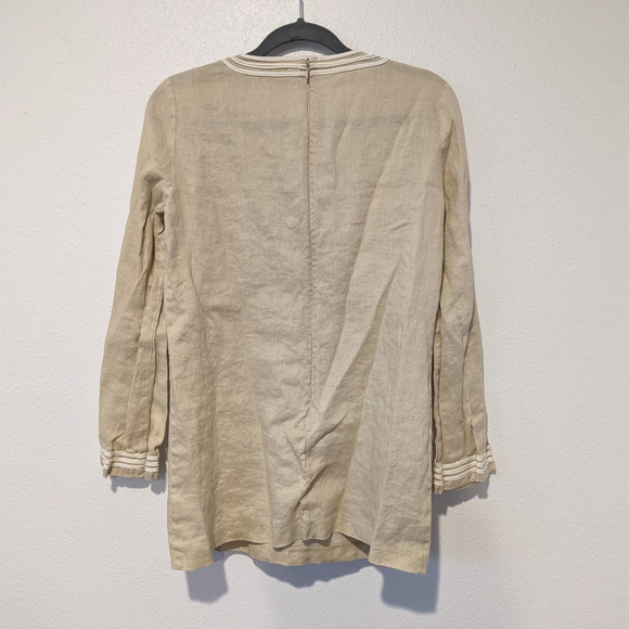 Michael by Michael Kors 100% Linen Beige Tunic Blouse - Picture 2 of 5